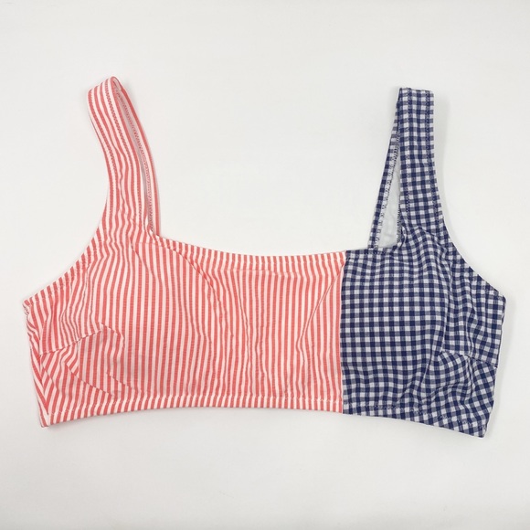 aerie Other - AERIE Striped Gingham Bikini Top XL Swim Scoop New